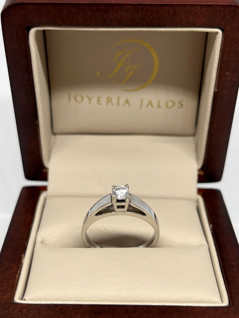 Anillo Compromiso Oro Blanco 14K Zirconia1