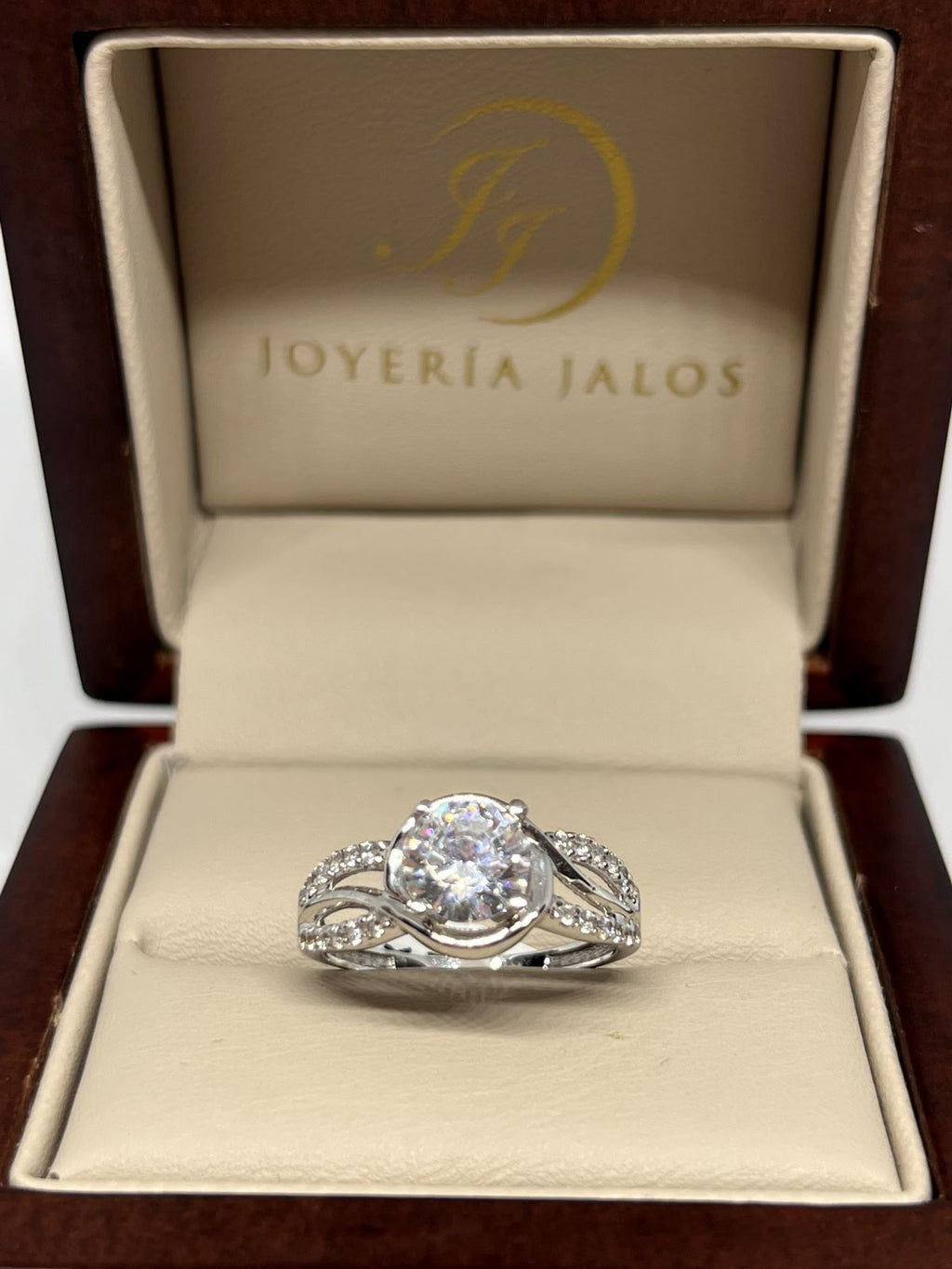 Anillo De Compromiso 14 Kilates Oro Blanco Precio Anillo