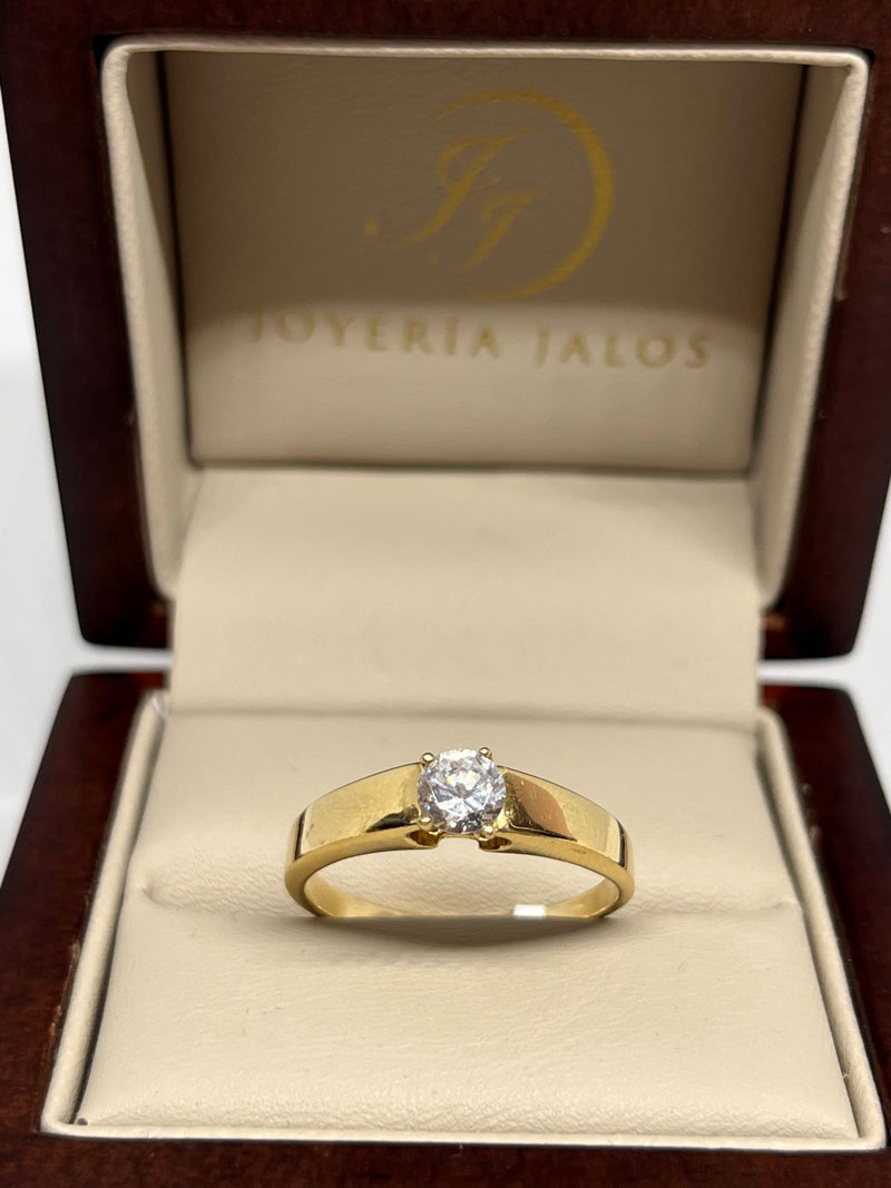 Anillo Compromiso Oro Amarillo 14K Zirconia - Main Image