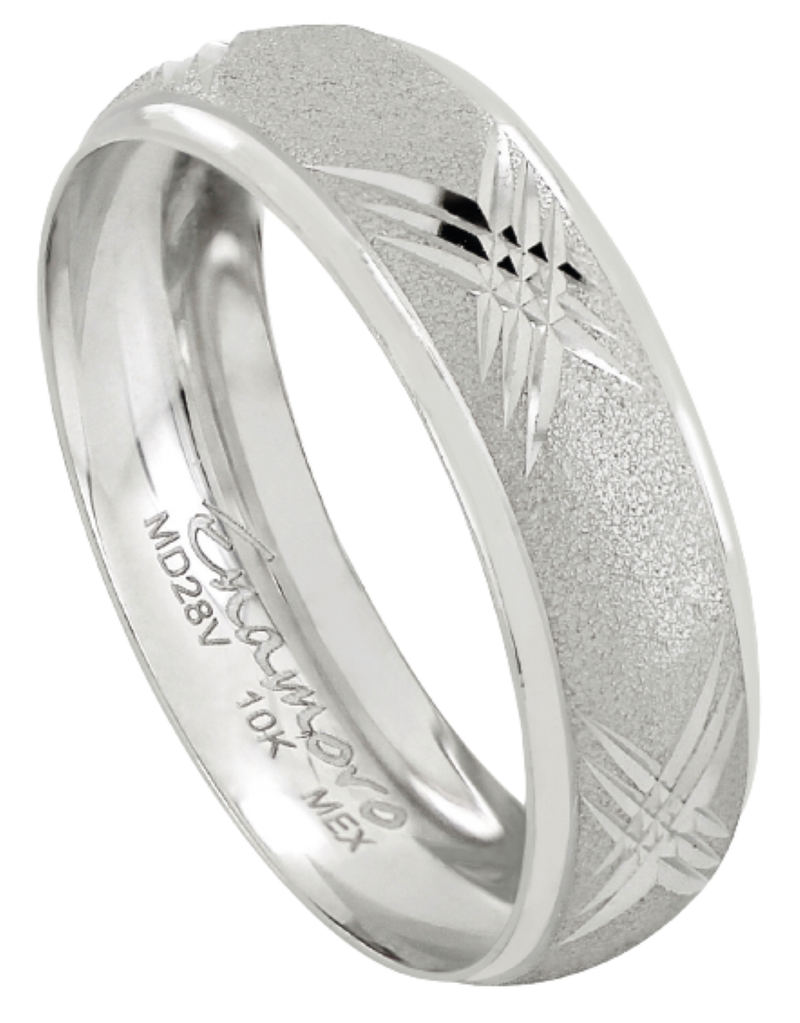 Argolla Matrimonio Oro Blanco 10K CL1112B