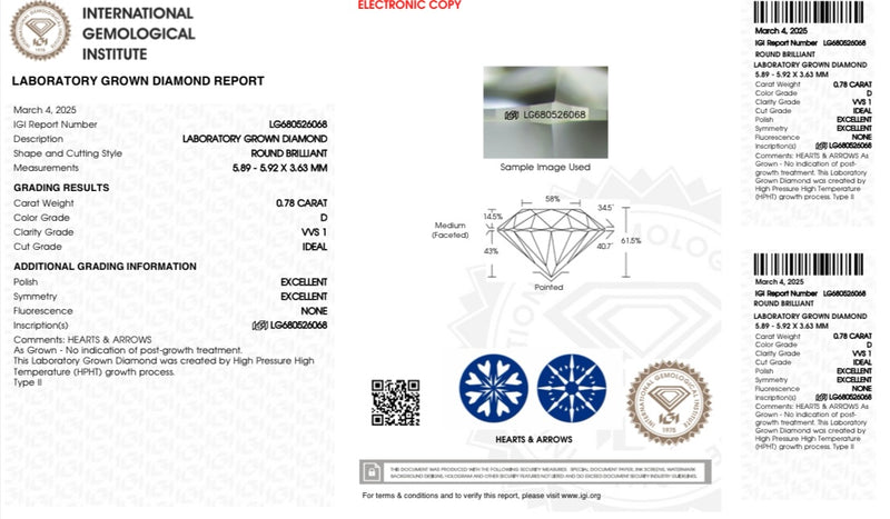 Diamante Laboratorio Desmontado Redondo IGI 0.78 CT
