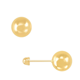 Broquel Bola Lisa Amarilla 14K