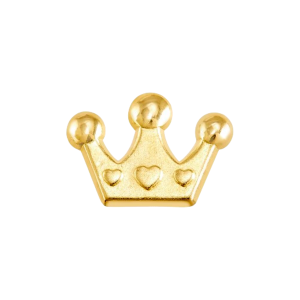 Broquel Corona Corazones 14K