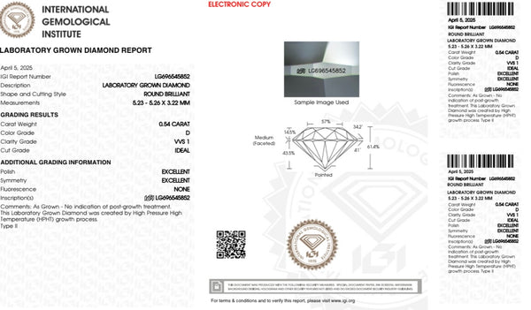 Diamante Laboratorio Desmontado Redondo IGI 0.54 CT