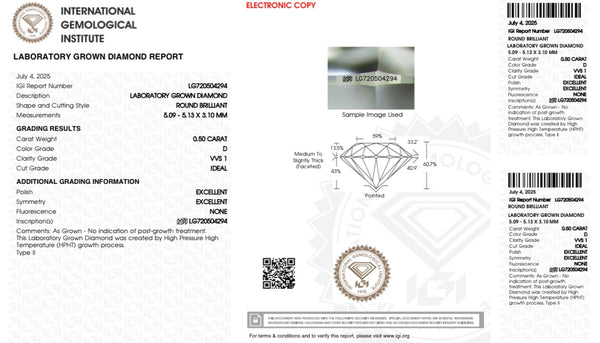 Diamante Laboratorio Desmontado Redondo IGI 0.50 CT