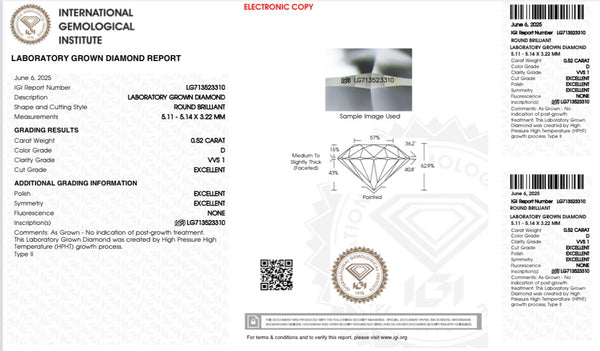 Diamante Laboratorio Desmontado Redondo IGI 0.52 CT