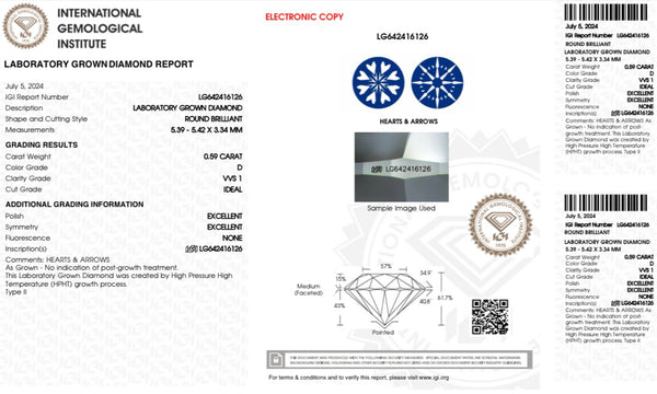 Diamante Laboratorio Desmontado Redondo IGI 0.59 CT