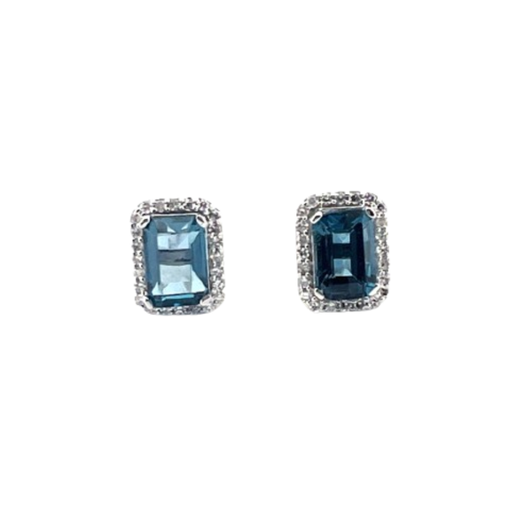 Aretes Topacio Con Diamantes 14K