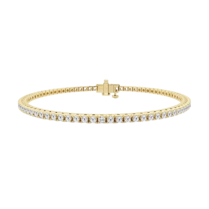 Pulsera Con Diamantes Tipo Tenis 14K