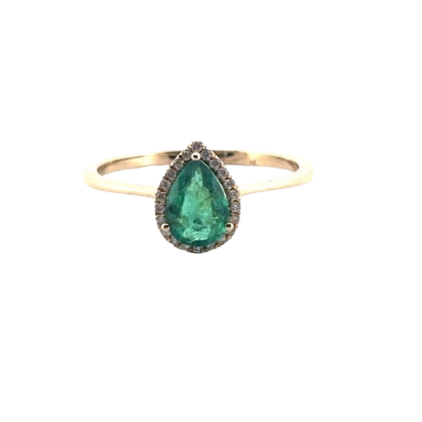 Anillo Esmeralda Con Diamantes 14K