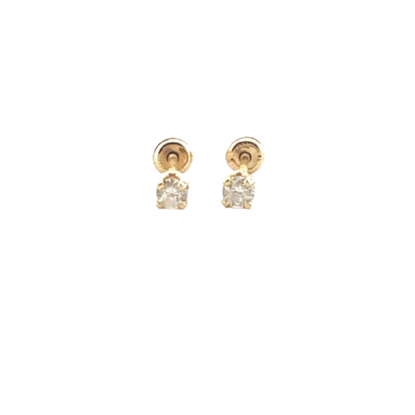Aretes Con Diamante 14K