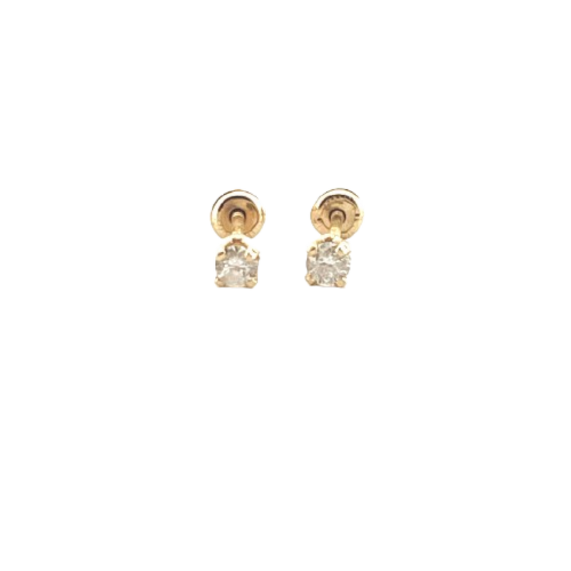 Aretes Con Diamante 14K