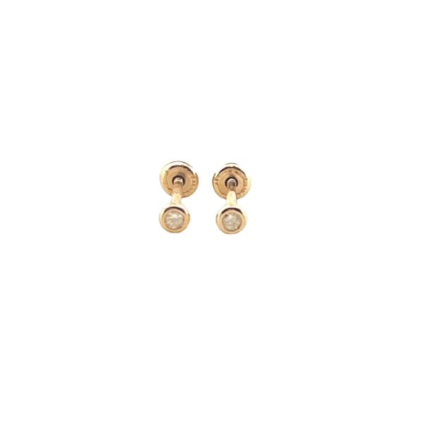 Aretes Con Diamante 18K