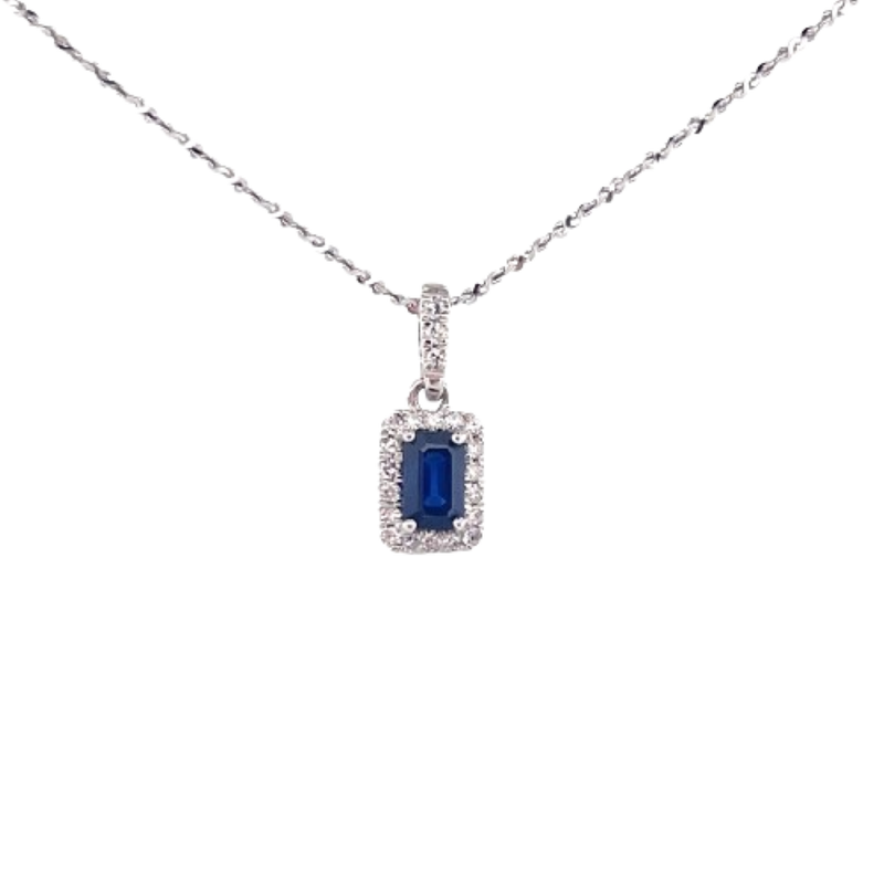 Gargantilla Zafiro Con Diamantes 14K