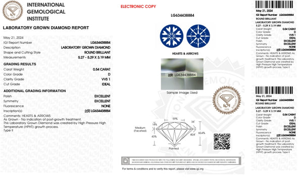 Diamante Laboratorio Desmontado Redondo IGI 0.54 CT (p)