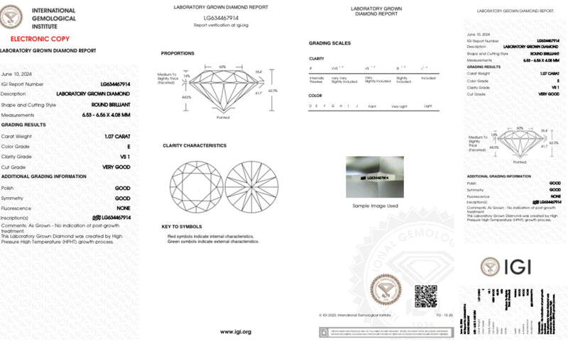 Diamante Laboratorio Desmontado Redondo IGI 1.07 CT