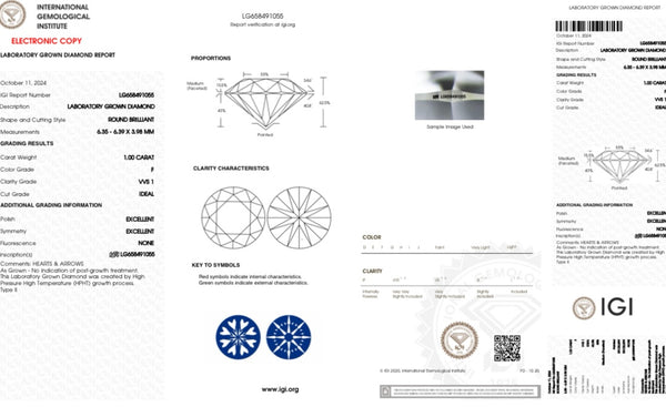 Diamante Laboratorio  Desmontado Redondo IGI 1.00 CT (P)