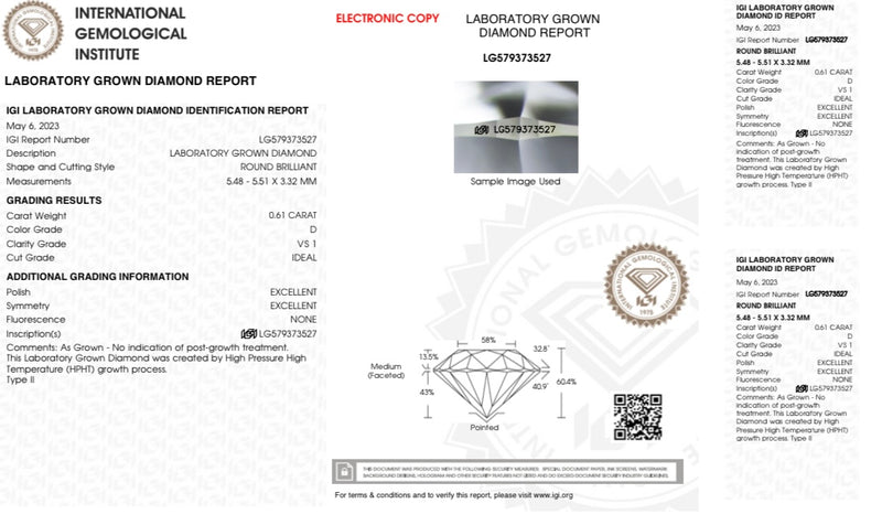 Diamante Laboratorio Desmontado Redondo IGI 0.61 CT