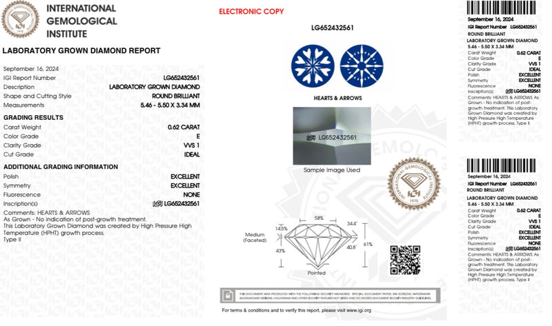 Diamante Laboratorio Desmontado Redondo IGI 0.62 CT (p)