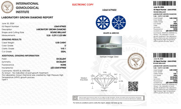 Diamante Laboratorio Desmontado Redondo IGI 0.55 CT (p)