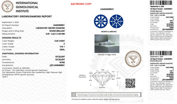 Diamante Laboratorio Desmontado Redondo IGI 0.65 CT (p)